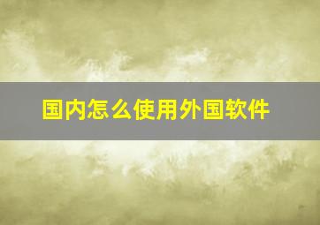 国内怎么使用外国软件