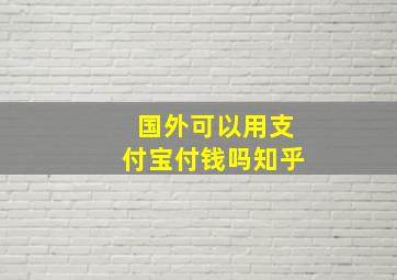 国外可以用支付宝付钱吗知乎