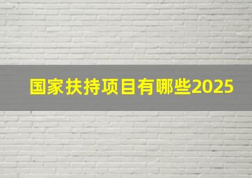 国家扶持项目有哪些2025