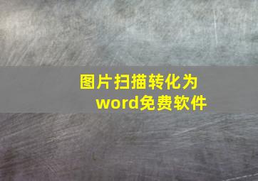 图片扫描转化为word免费软件