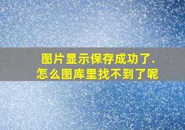 图片显示保存成功了.怎么图库里找不到了呢