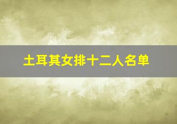 土耳其女排十二人名单