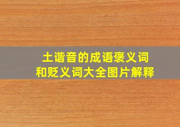 土谐音的成语褒义词和贬义词大全图片解释