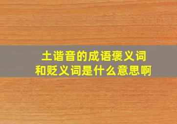 土谐音的成语褒义词和贬义词是什么意思啊