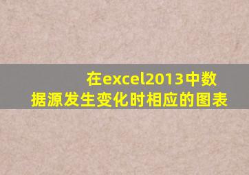 在excel2013中数据源发生变化时相应的图表