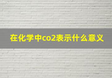 在化学中co2表示什么意义