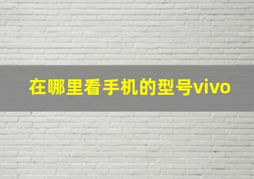 在哪里看手机的型号vivo