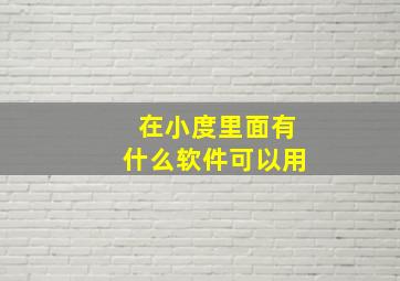 在小度里面有什么软件可以用