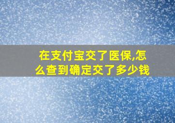 在支付宝交了医保,怎么查到确定交了多少钱