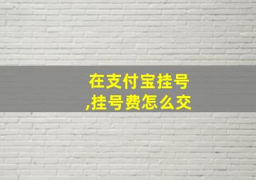 在支付宝挂号,挂号费怎么交