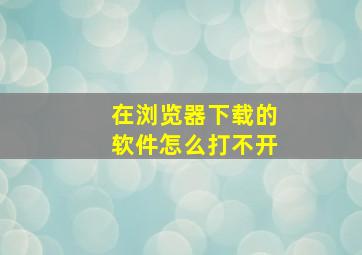 在浏览器下载的软件怎么打不开