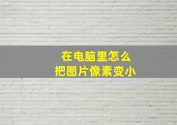 在电脑里怎么把图片像素变小