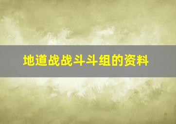 地道战战斗斗组的资料