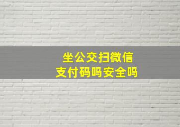 坐公交扫微信支付码吗安全吗