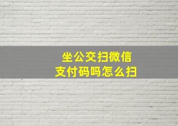 坐公交扫微信支付码吗怎么扫