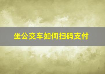 坐公交车如何扫码支付