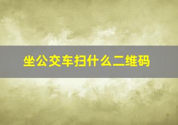 坐公交车扫什么二维码