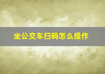 坐公交车扫码怎么操作