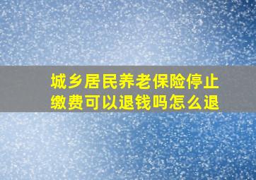 城乡居民养老保险停止缴费可以退钱吗怎么退