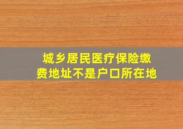 城乡居民医疗保险缴费地址不是户口所在地