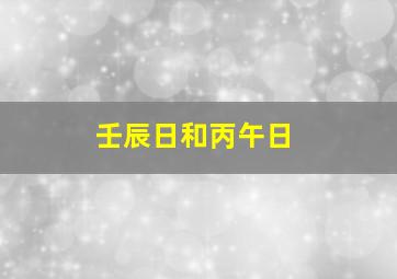 壬辰日和丙午日