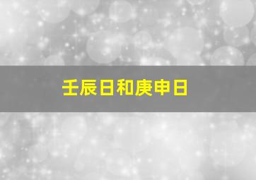 壬辰日和庚申日