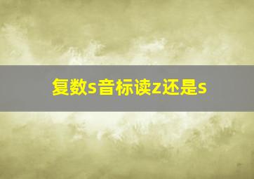 复数s音标读z还是s