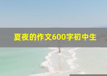 夏夜的作文600字初中生