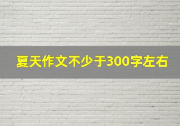 夏天作文不少于300字左右