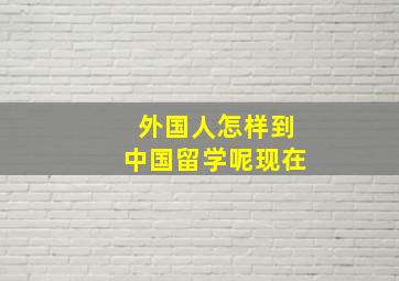 外国人怎样到中国留学呢现在