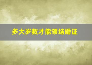 多大岁数才能领结婚证