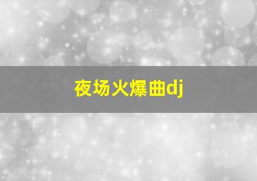 夜场火爆曲dj