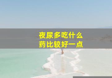 夜尿多吃什么药比较好一点