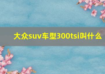 大众suv车型300tsi叫什么