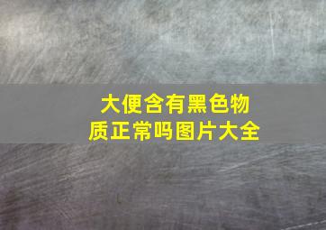 大便含有黑色物质正常吗图片大全