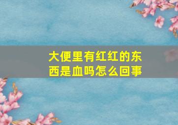 大便里有红红的东西是血吗怎么回事