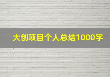 大创项目个人总结1000字