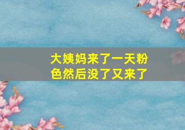 大姨妈来了一天粉色然后没了又来了