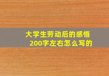 大学生劳动后的感悟200字左右怎么写的