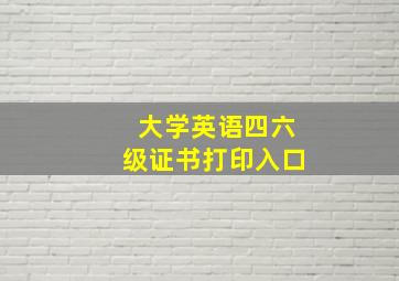 大学英语四六级证书打印入口