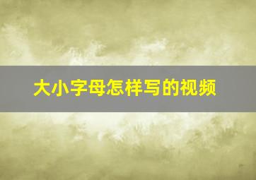 大小字母怎样写的视频