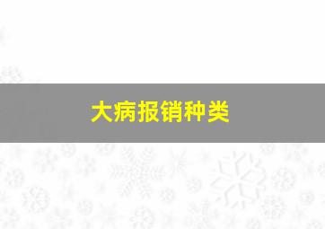 大病报销种类