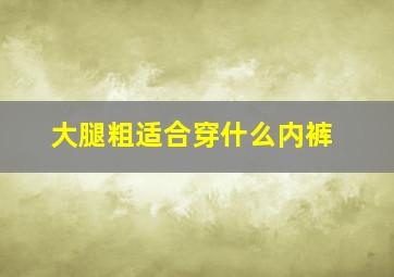 大腿粗适合穿什么内裤