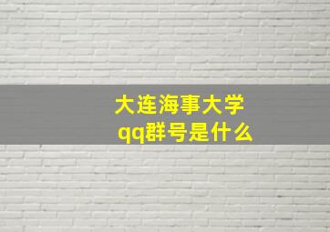 大连海事大学qq群号是什么