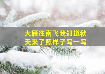 大雁往南飞我知道秋天来了照样子写一写