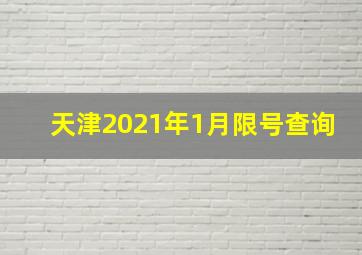 天津2021年1月限号查询