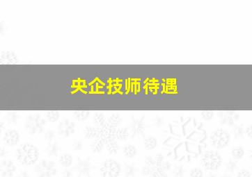 央企技师待遇