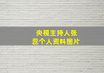 央视主持人张蕊个人资料图片