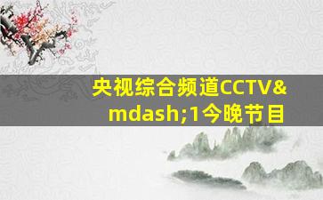 央视综合频道CCTV—1今晚节目