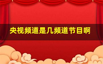 央视频道是几频道节目啊